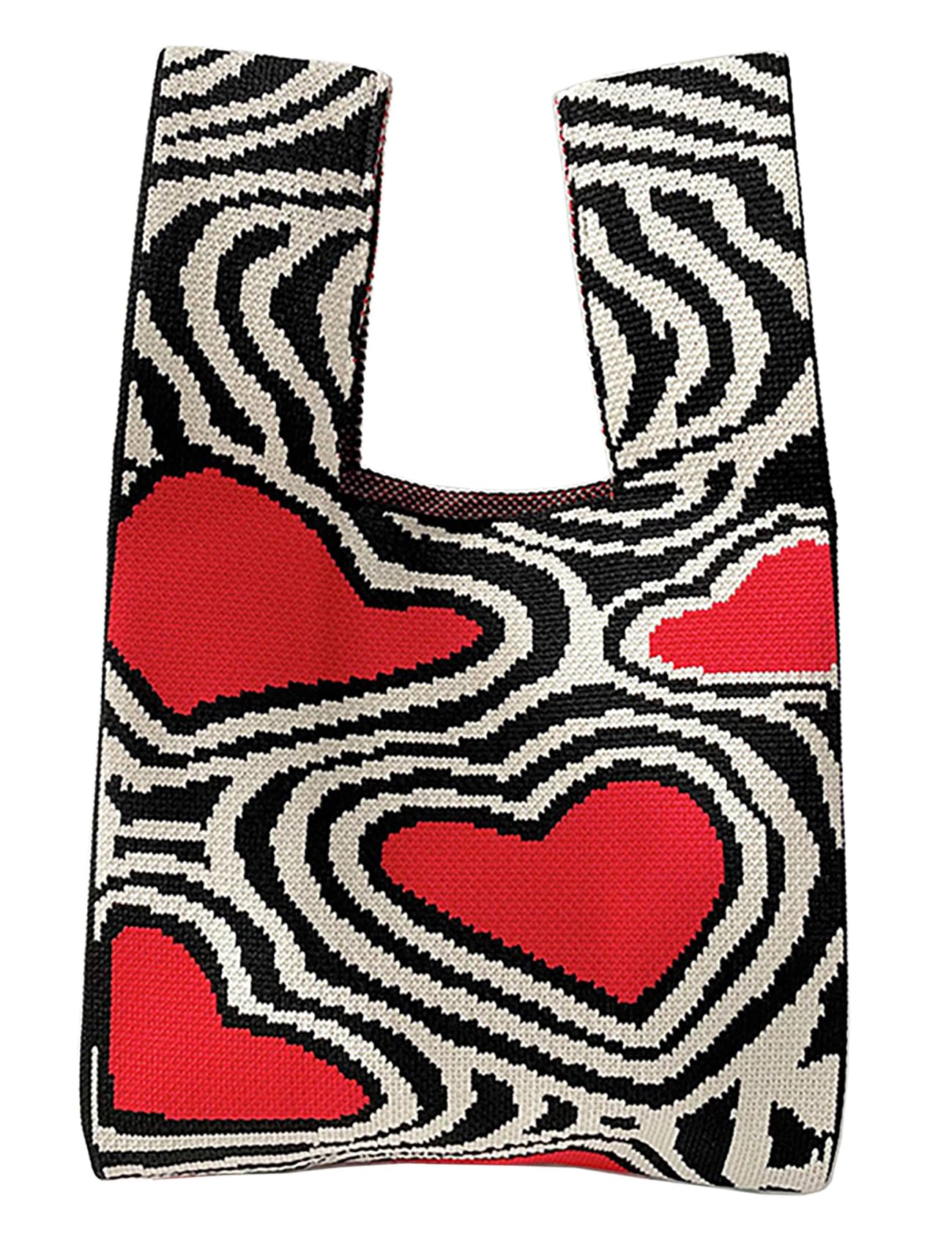 AONTUSWrist Handbag for Women Aesthetic Crochet Knit Tote Bag Wristlet Handbag Small Woven Shoulder Bags Sleeve Knot Pouch