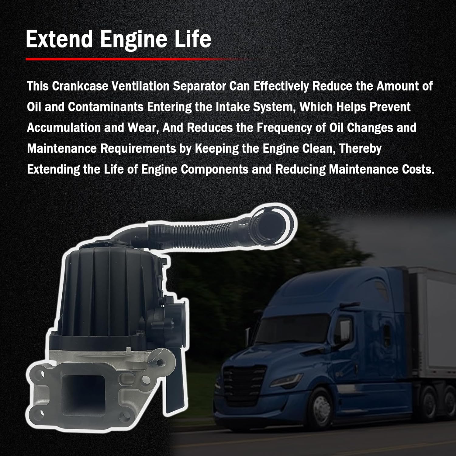 A4720108262 Crankcase Ventilation Separator with Gasket Fit for Freightliner Trucks, Compatible with 2010-2025 Detroit DD13/DD15 & Mack MP8 Engines, Replace # A4720104262 A4720102862 A4720105262