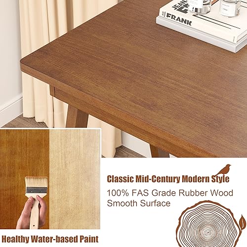 Miniatura 8 de Escritorio 100% de madera maciza con cajones y estante de almacenamiento, escritorios modernos de mediados de siglo de 40 x 24 pulgadas, escritorio