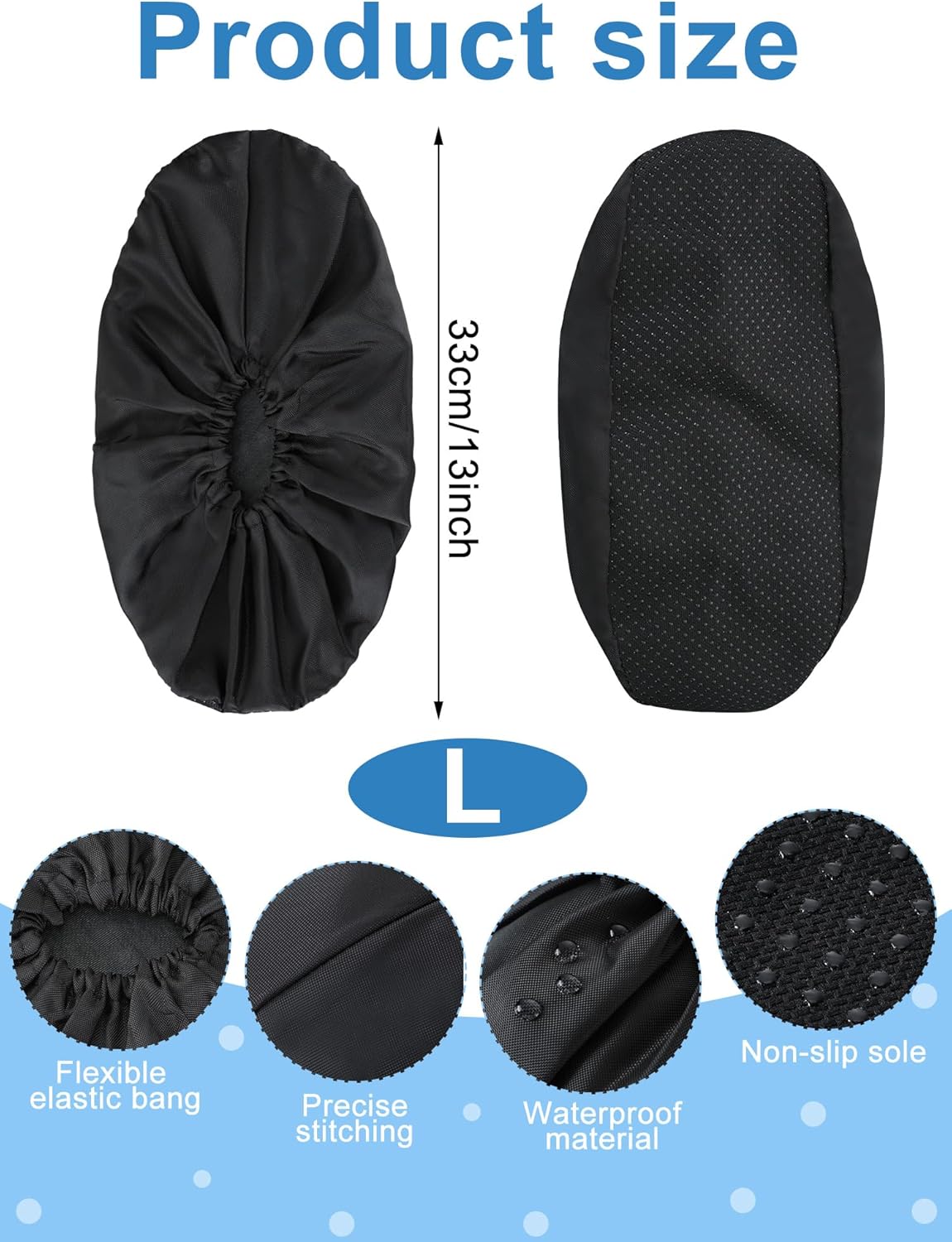 Janmercy 10 Pcs Fracture Walking Boot Cover Recovery Shoes Covers Waterproof Rain for Walking Boot Brace Orthopedic Cover with Rubber Sole Reusable(Large) - Image 2