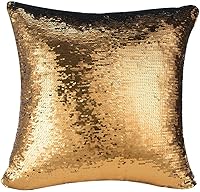 Vista 3 de MOCOFO Juego de 2 fundas de almohada reversibles con purpurina primaveral, diseño de sirena, con lentejuelas mágicas, color verde azulado