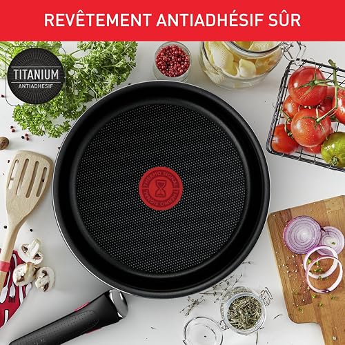 Tefal Ingenio Batterie de cuisine 10 pièces, Poêles, Casseroles, Couvercles, Poignée, Non induction, Revêtement antiadhésif, Empilable, Compatible lave-vaisselle, Fabriqué en France, Easy On L1599902 - 4
