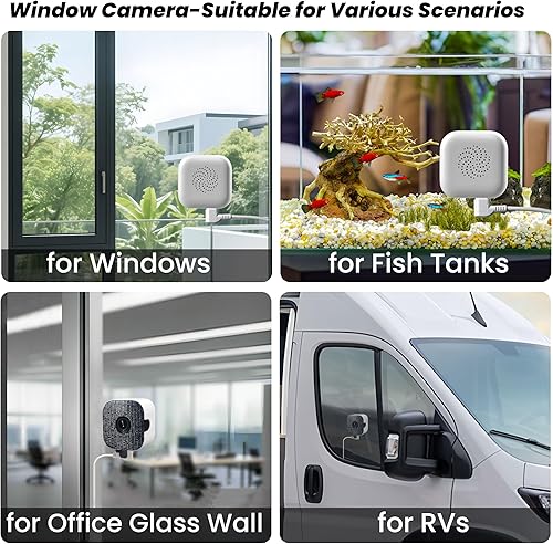 Miniatura 7 de Cámara de ventana de 2K 3MP, cámaras de interior WiFi de 5 GHz y 2.4 GHz para seguridad en el hogar con visión nocturna a color AI Starlight,