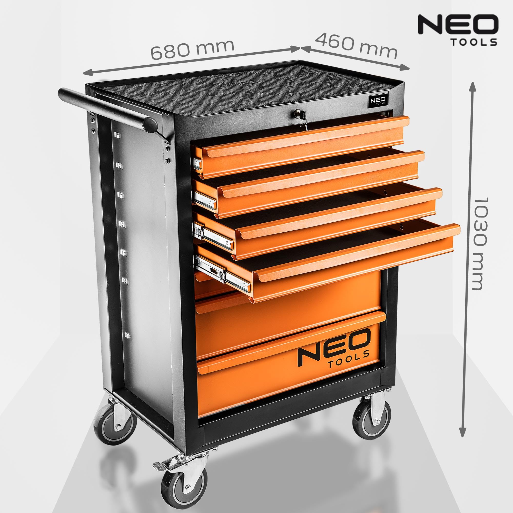 NEO TOOLS 84-222 Servante d'atelier noir orange