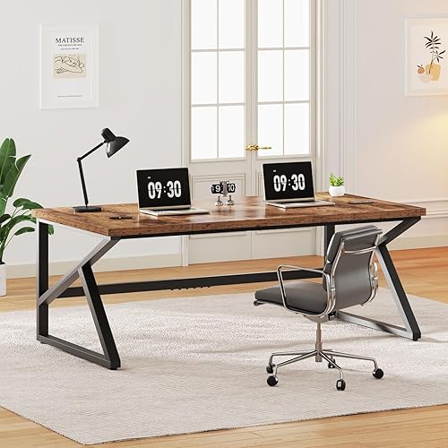 Miniatura 10 de IBF Escritorio Grande de 70 Pulgadas para Oficina en Casa, Escritorio Industrial Largo para Ejecutivos, Mesa de Trabajo, Estudio y Computadora, Mesa