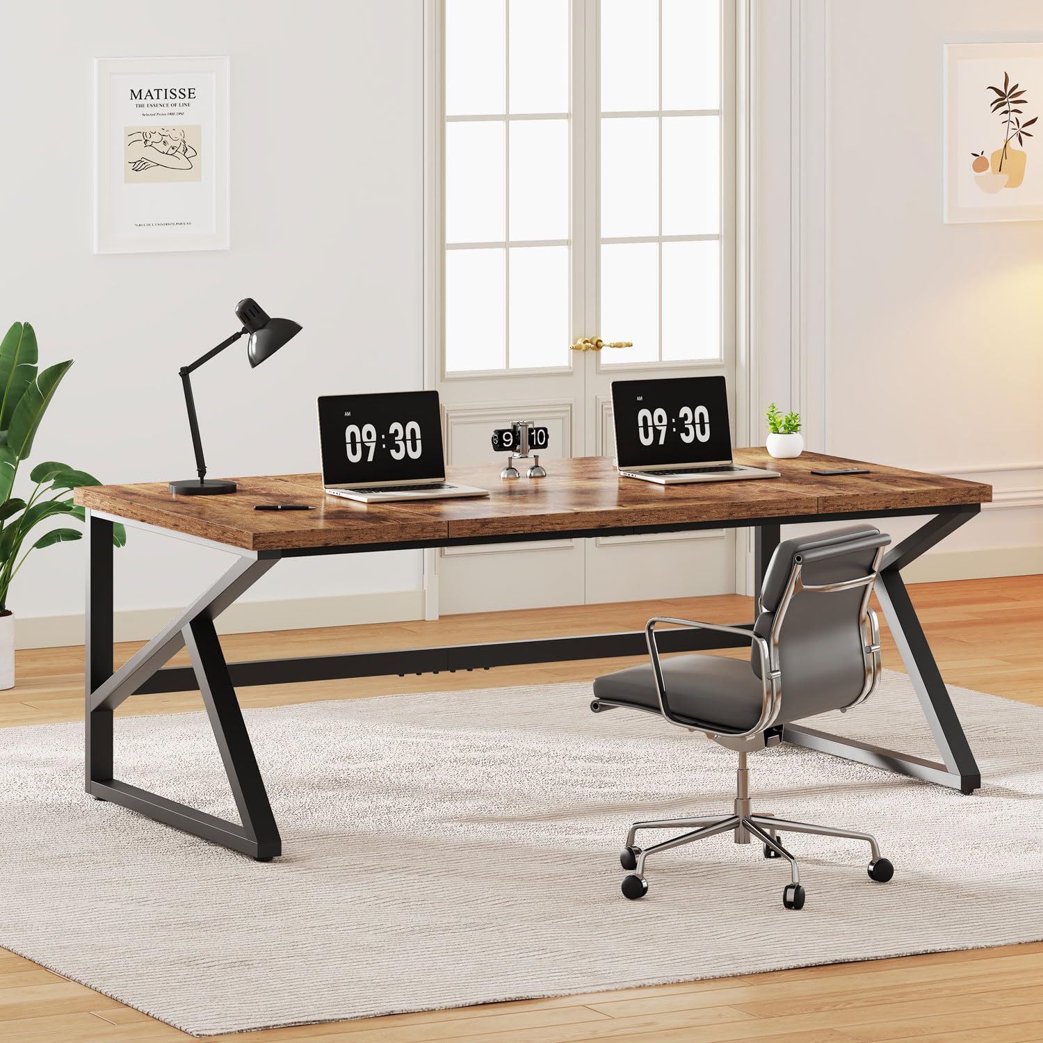 Tribesigns Escritorio Ejecutivo De 70.8 Pulgadas, Escritorio Industrial Grande D