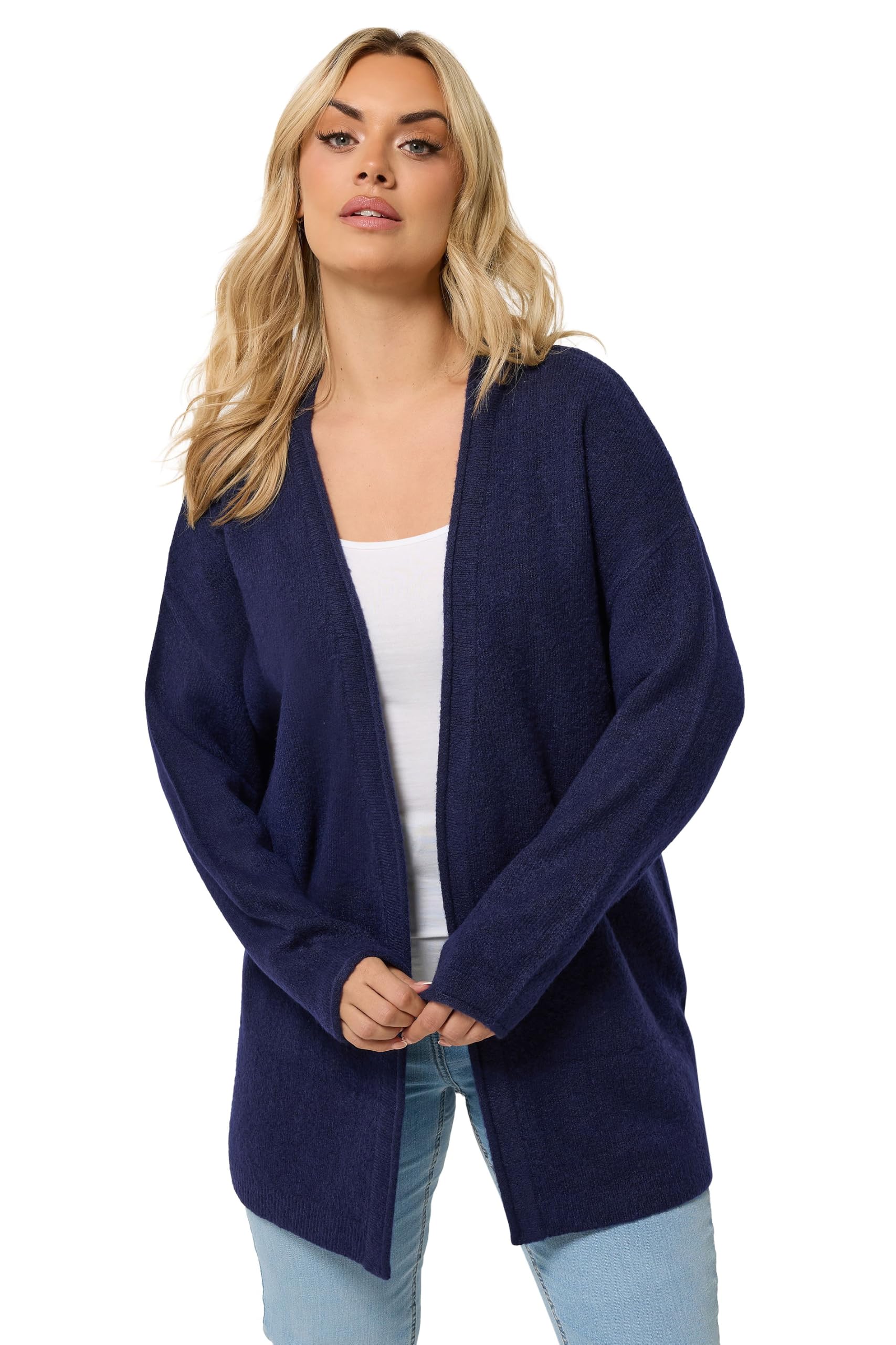 Yours Women's Cardigan - Soft Touch Knit - Dark Navy - 30-32