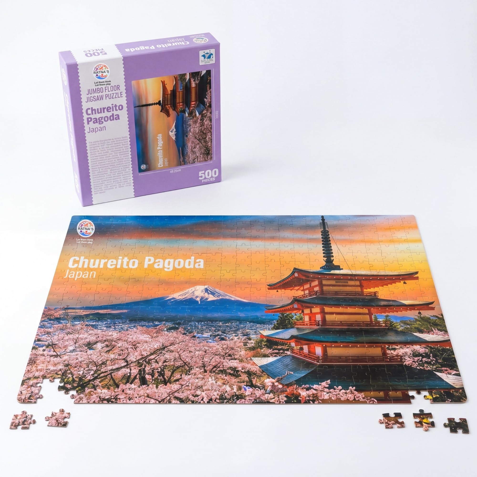 Ratna's Chureito Pagoda Japan Jigsaw Puzzle, 500 Pieces, 73.5 x 48.25 cm, Play and Learn Educational Jigsaw Puzzle for Kids & Adults 7+ Years — Amazon image 4