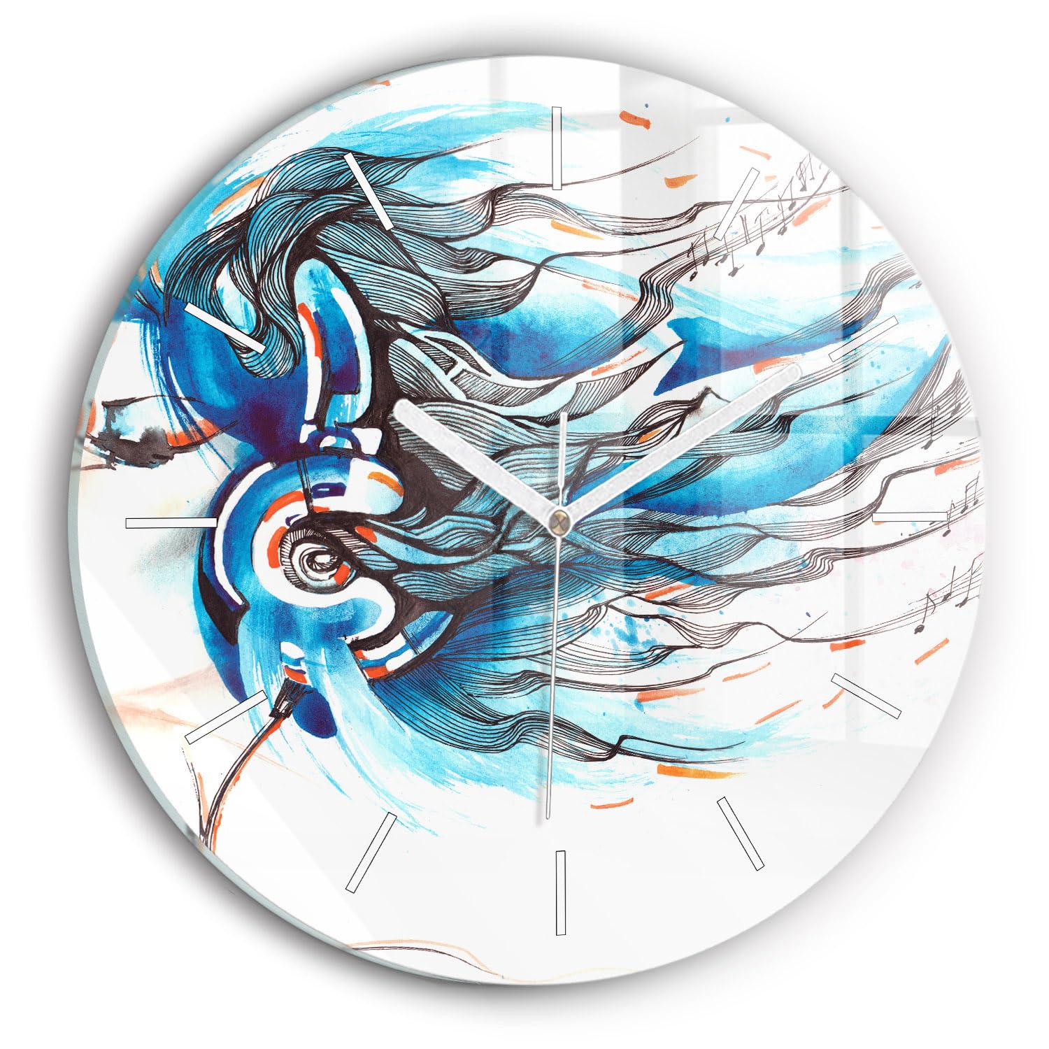 Horloge en verre de qualité supérieure Wallfluent 30 cm au style élégant et silencieux
