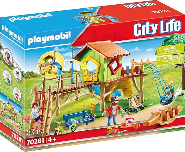 PLAYMOBIL City Life 70281 Plac zabaw, ze ścianą do wspinaczki, huśtawką i zjeżdżalnią, od 4 lat