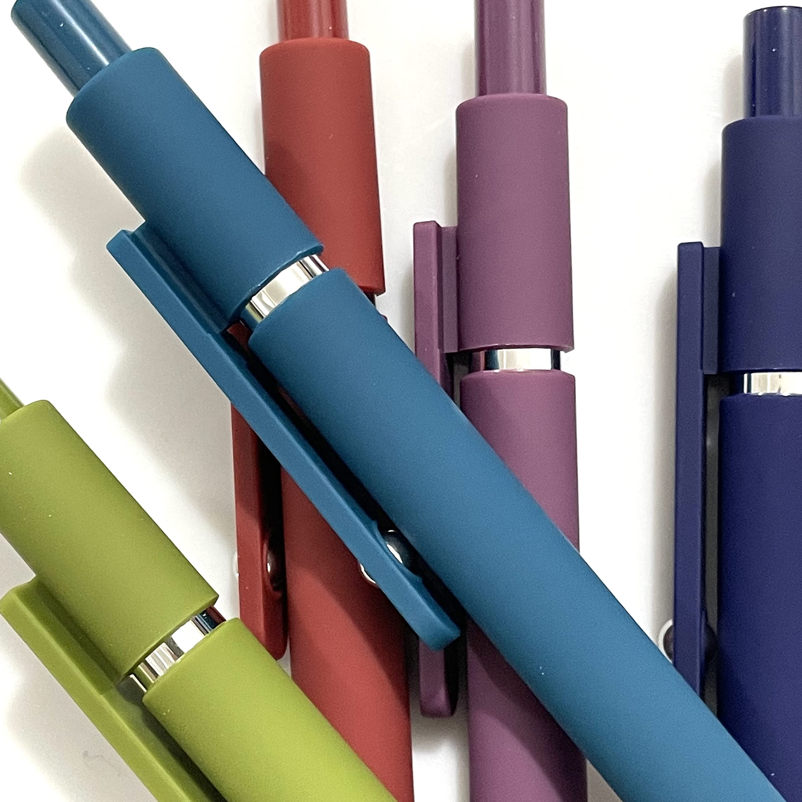 sencoo Paquete de 5 bolígrafos de gel azules de tinta de secado rápido, punta fina, retráctiles, bolígrafos de 0.5 mm, bolígrafos de escritura suave, bonitos bolígrafos estéticos para escuela,