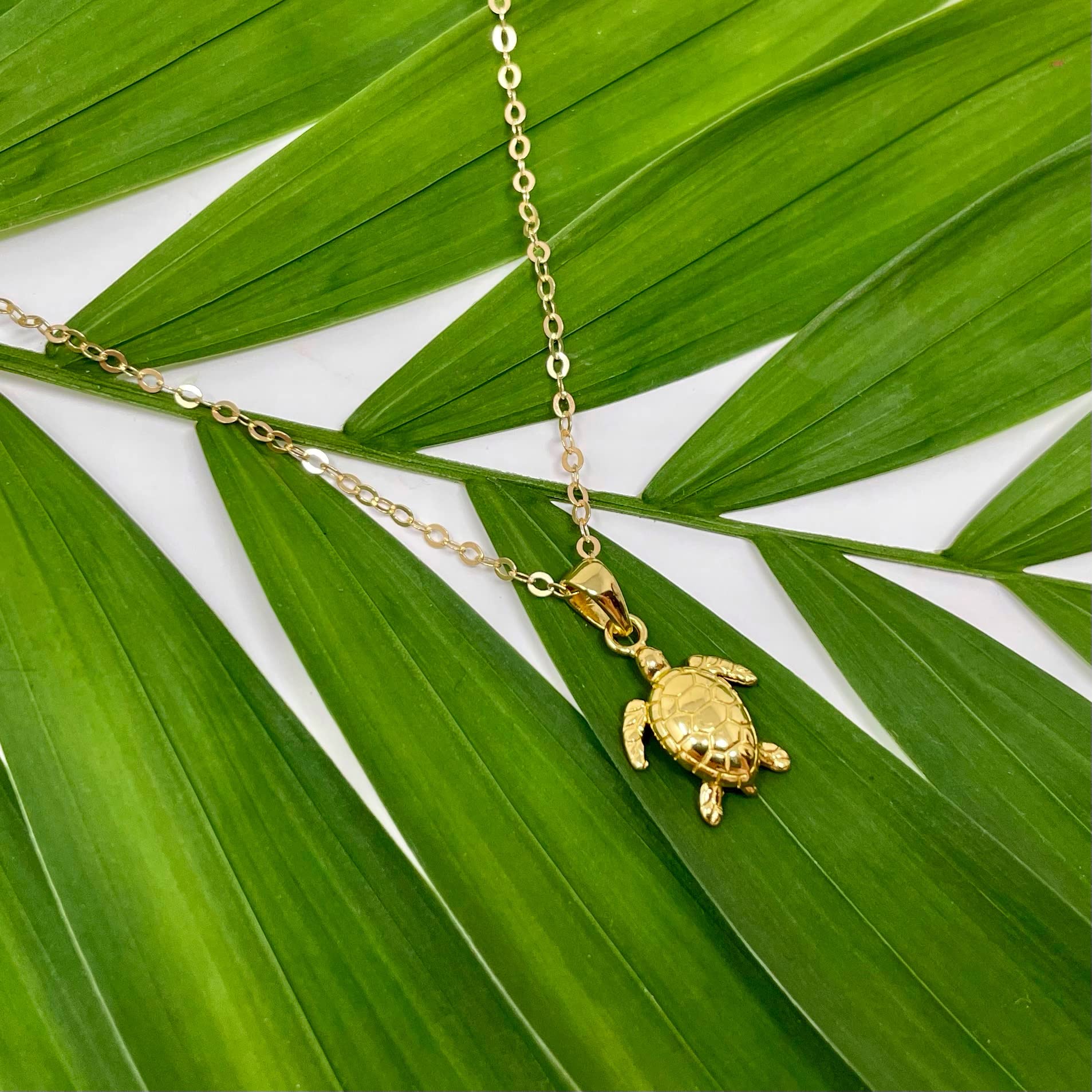 Mary & Jules Kette Schildkröte Turtle 925 Sterling Silber vergoldet, Goldkette Damen mit Schildkröten Anhänger, Kette Damen Gold aus aus recyceltem Silber, für Frauen und Mädchen