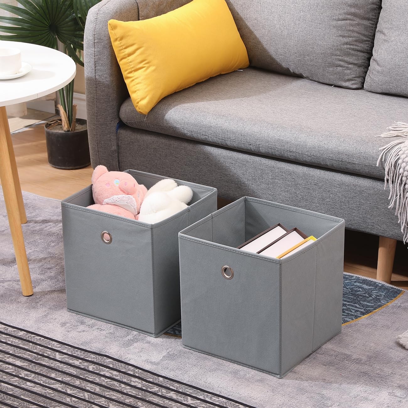 Homullel Foldable Storage Cube Boxes Set of 4, Storage Unit Box with Eyelet - Image 2