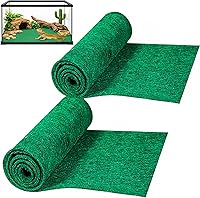 HERCOCCI 2-Pack Green Reptile Carpet 39x20" - Waterproof Terrarium Bedding Liner for Bearded Dragons, Lizards, Tortoises, Geckos & Snakes