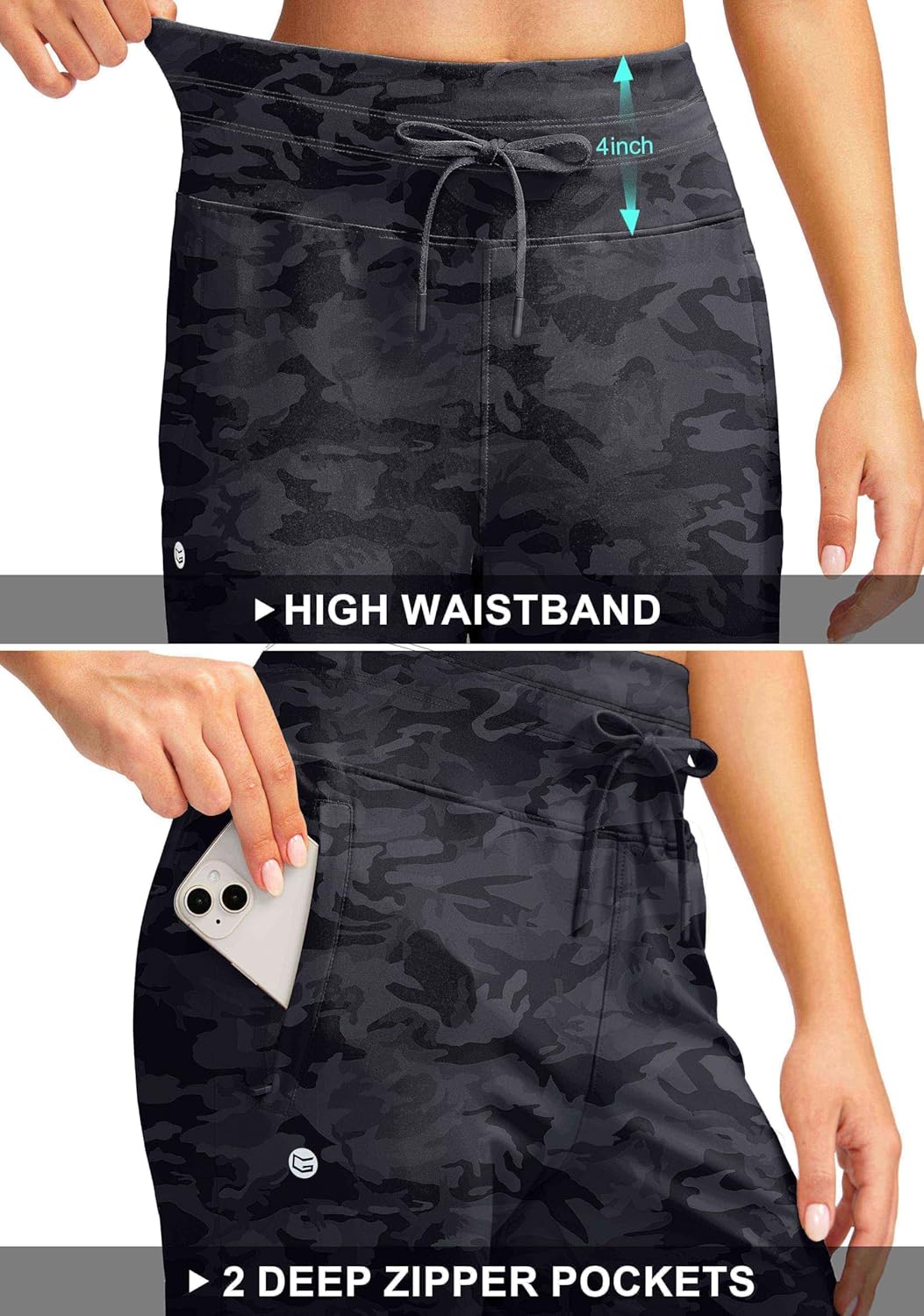 G GRADUAL Women's Joggers Pants with Zipper Pockets High Waisted Sweatpants Athletic Tapered Pants for Women Lounge Workout - Image 5