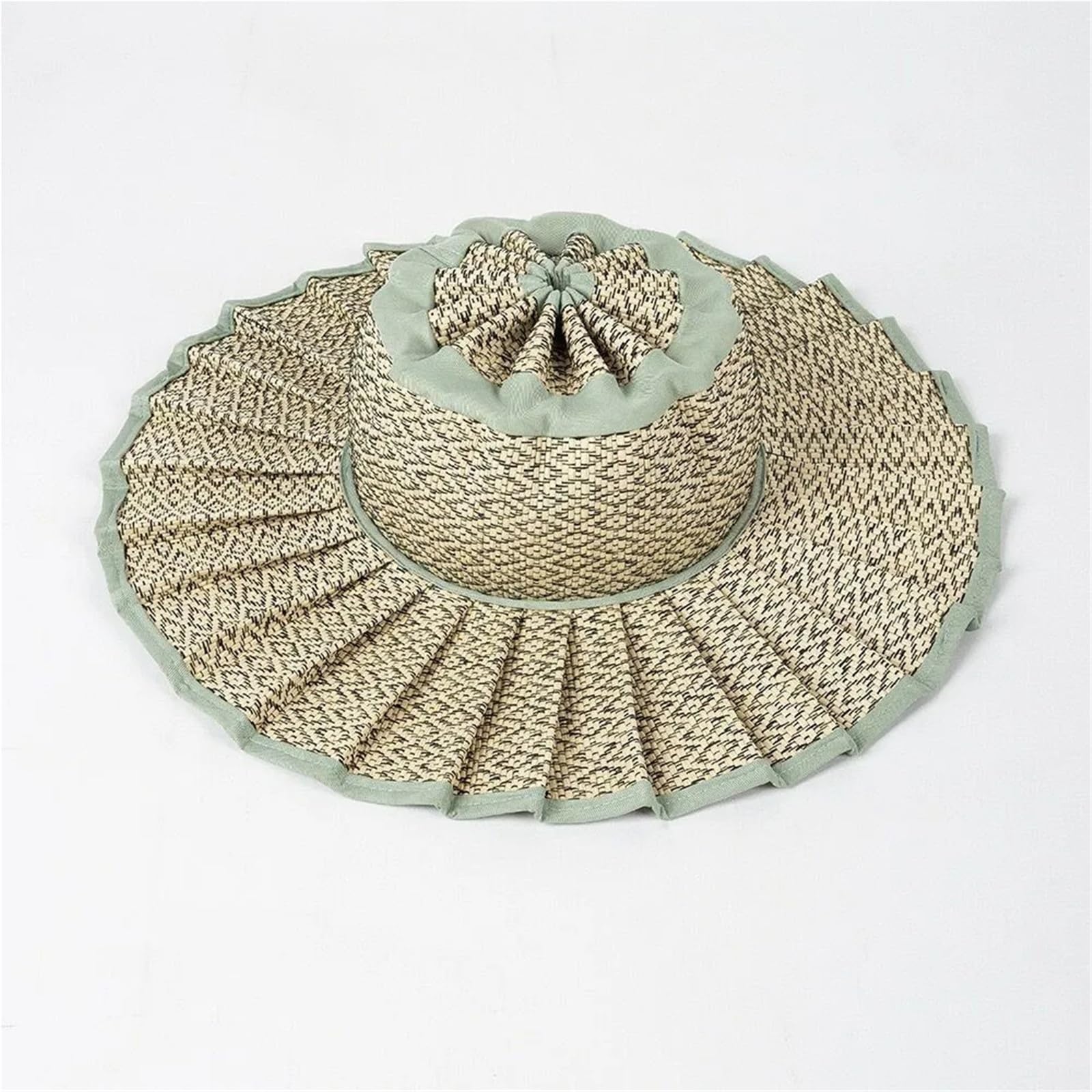 Sombrero Paja S/M/L/XL Primavera Verano Casual a Cuadros Sombreros de Sol ala Ancha for Mujeres Hombres Sombrero sombrilla al Aire Libre Paja Plegable Hombre