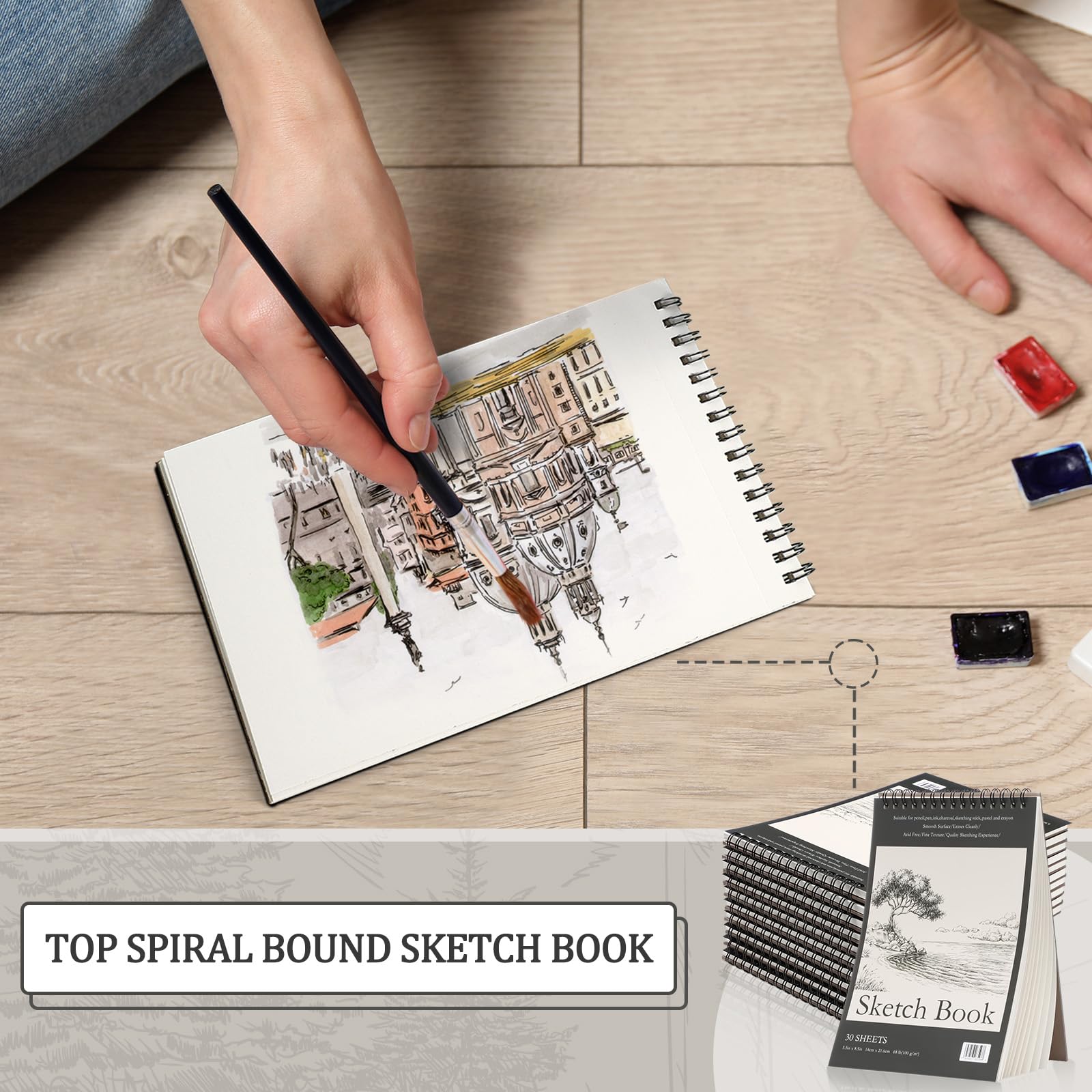 Amazon.com: Jexine 40 Pcs 5.5'' x 8.5'' Top Spiral Bound Sketch
