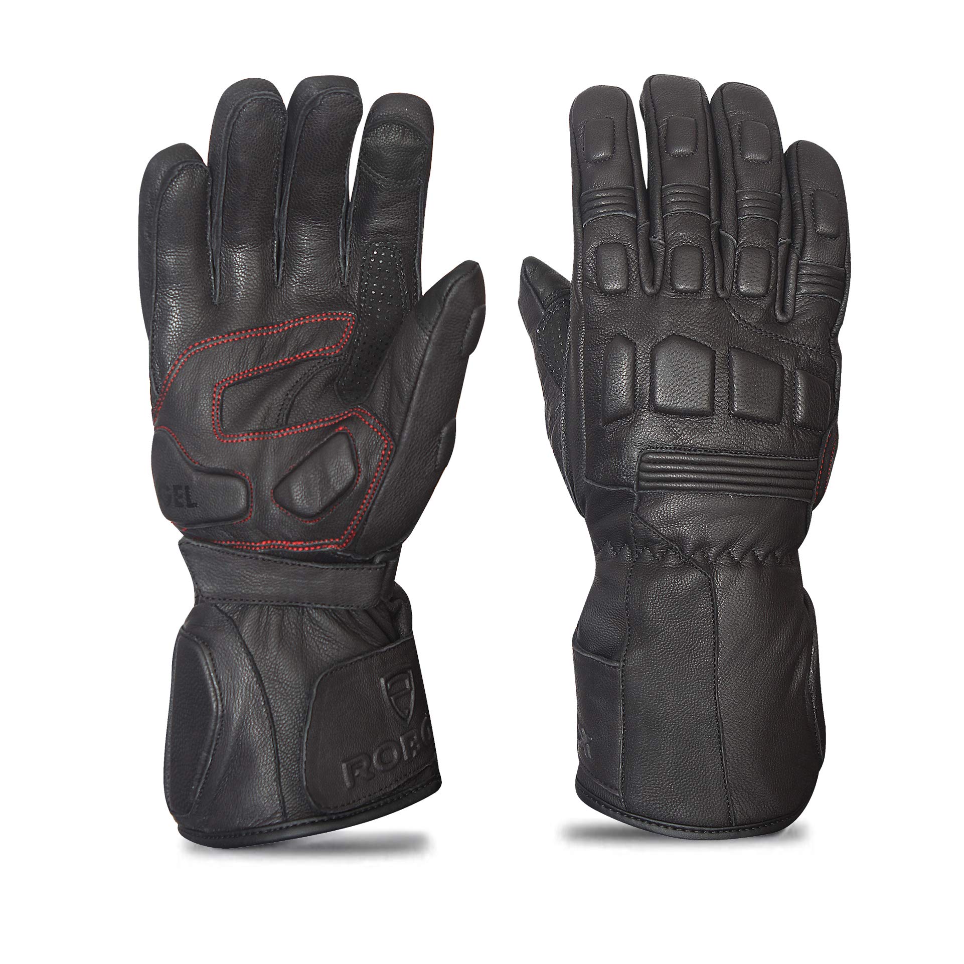 ROBOX Premium Goatskin Leather Motorcycle, Biker, Riding, Cruising, Motorbike Gloves for Men and Wom