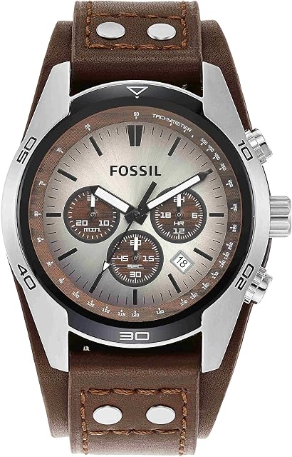 Fossil Coachman męski zegarek, mechanizm chronografu z paskiem ze stali szlachetnej lub skóry