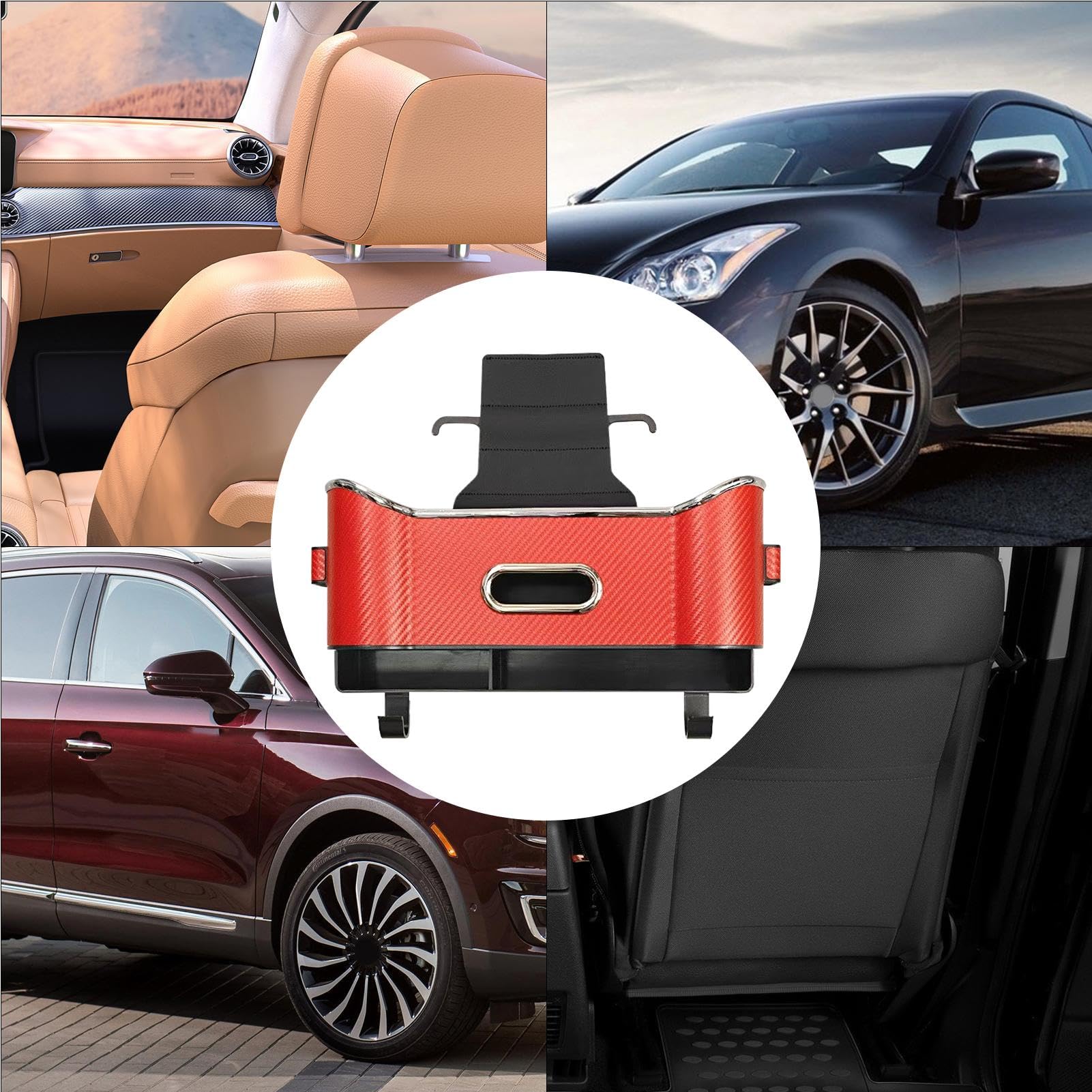 Organizzatore Sedile Posteriore Auto Busta da Viaggio Multifunzionale con | Accessorio Organizzatore Auto Sedile Posteriore per Fazzoletti Snack e Bottiglie d