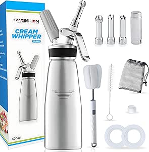 Whipped Cream Dispenser Custom Logo Professional Whipped,Cream Dispenser With Stainless Steel Nozzles 50 Whipped Cream Canister Stainless Steel