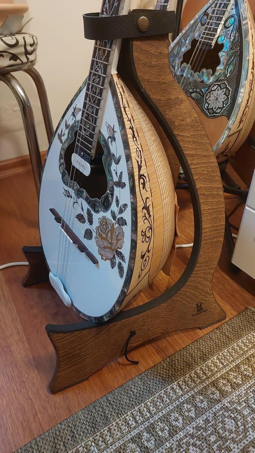 Wooden Stand for Bouzoukis, Mandolins, Baglamas and Saz - Chic Foldable Handcrafted in Turkey