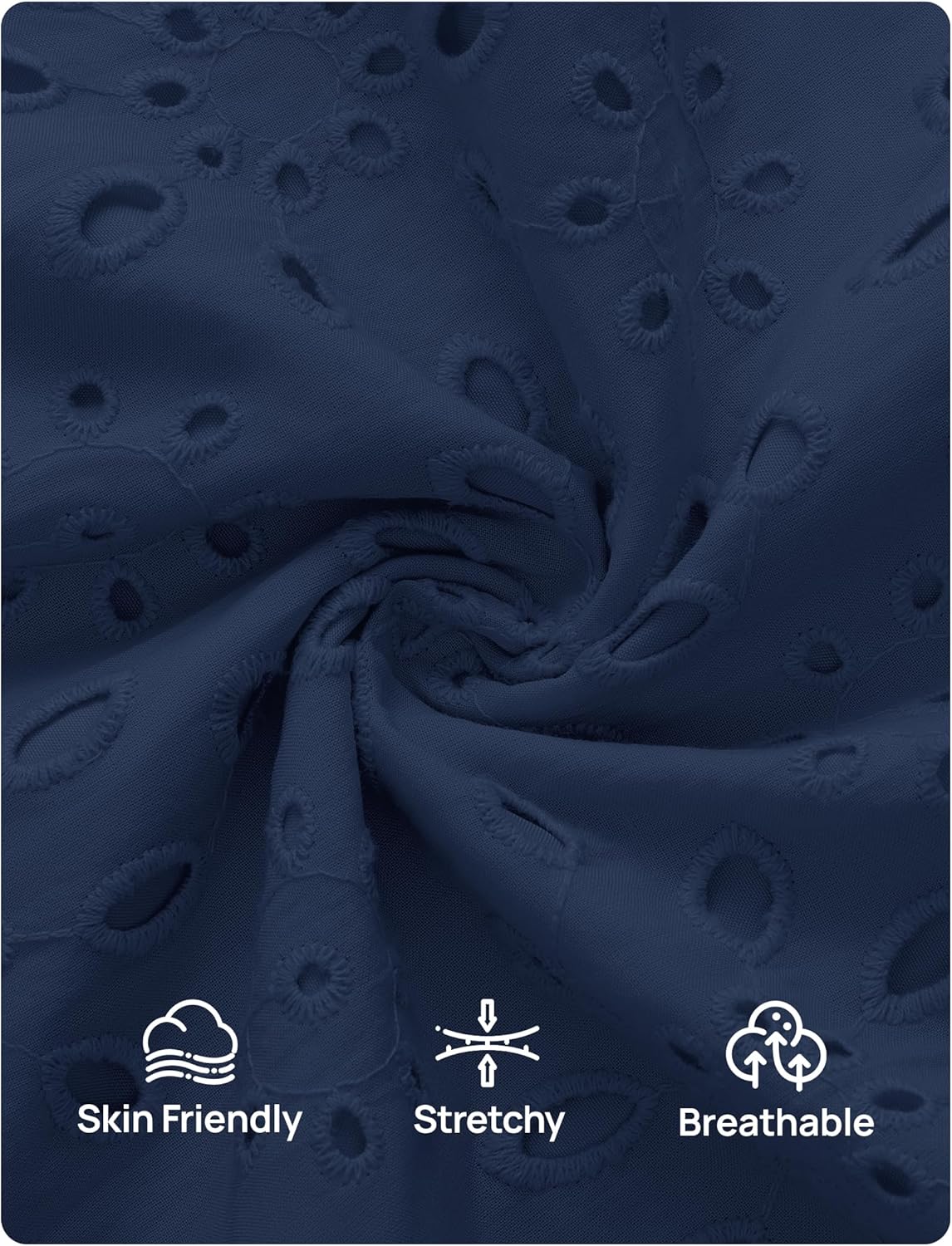 ZESICA Women's Spring Long Sleeve Maxi Dresses 2026 Square Neck Hollow Out Eyelet Smocked A Line Cocktail Party Dress - Image 7