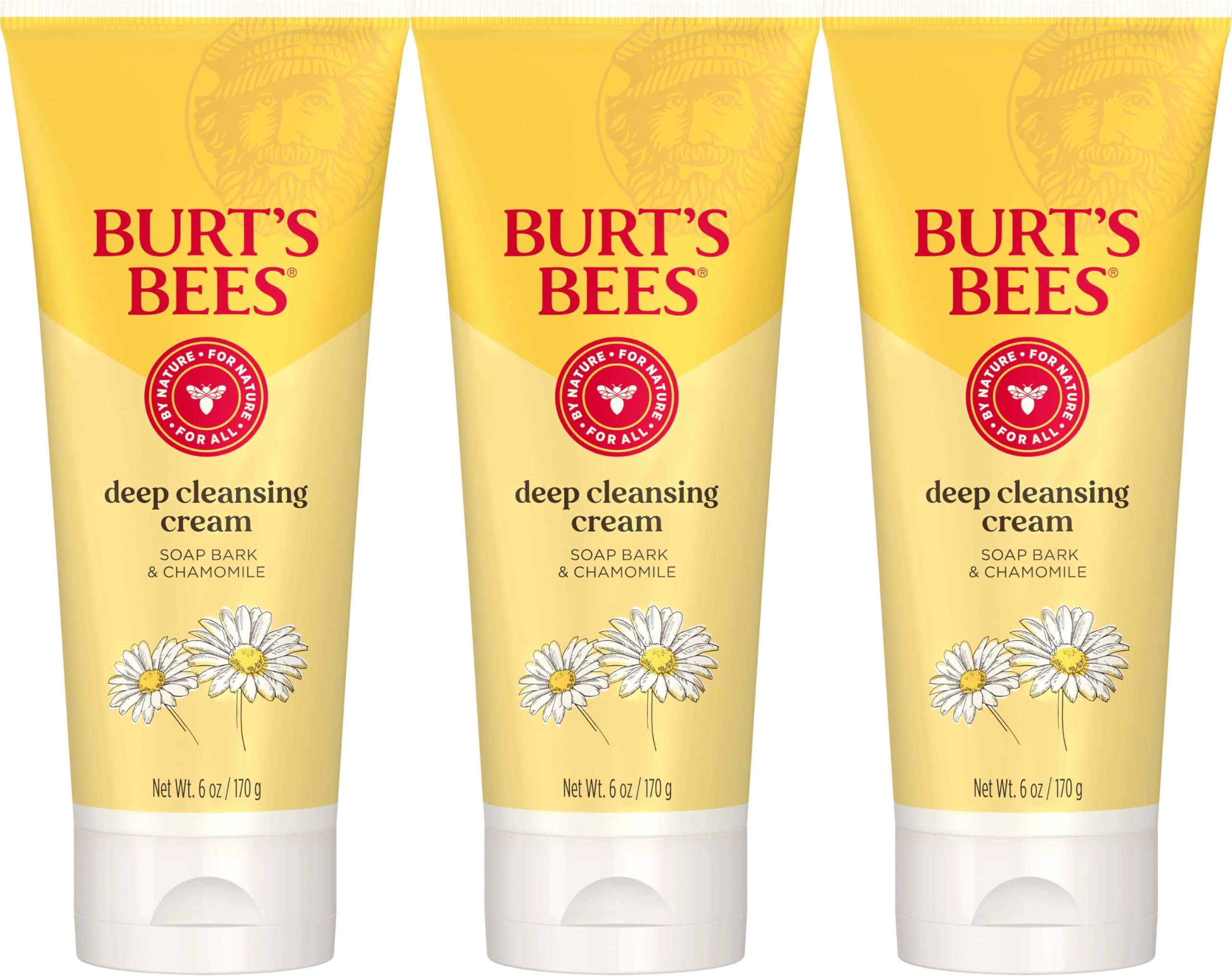 Soap Bark and Chamomile Deep Cleansing Cream, 6 Ounces (Pack of 3)