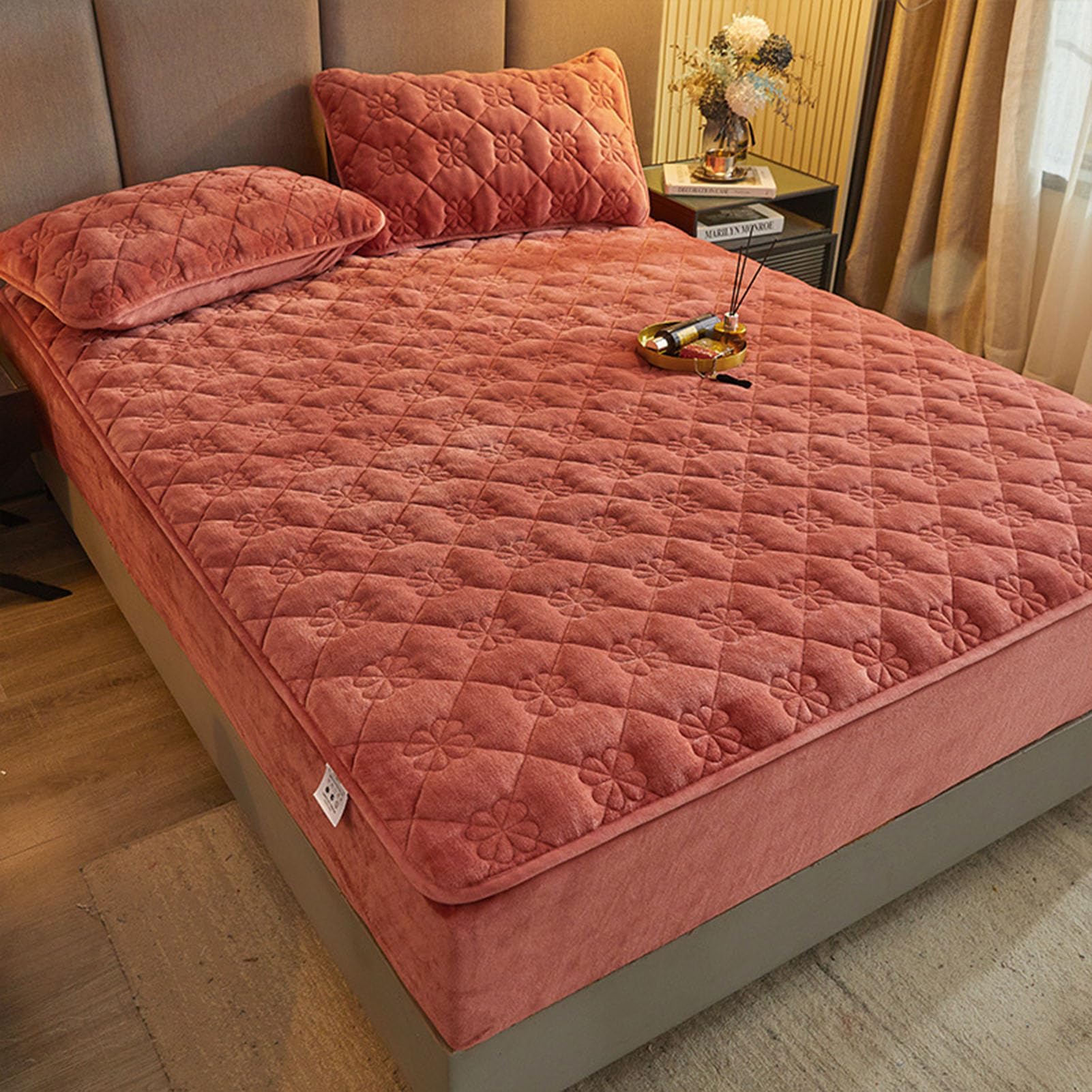 Drap-housse en velours de lait anti-rétrécissement grand lit chaud 30cm