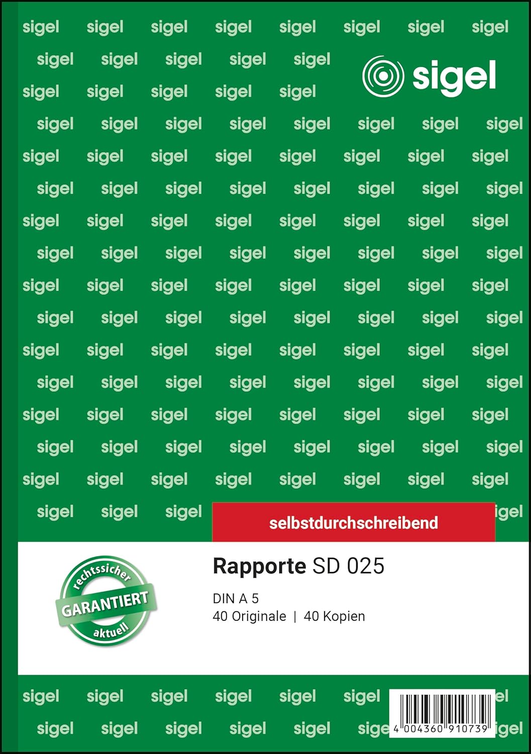 Sigel Forms – rapporte A5 Carbonless Copying, 2 x 40 Sheets Pack of 1