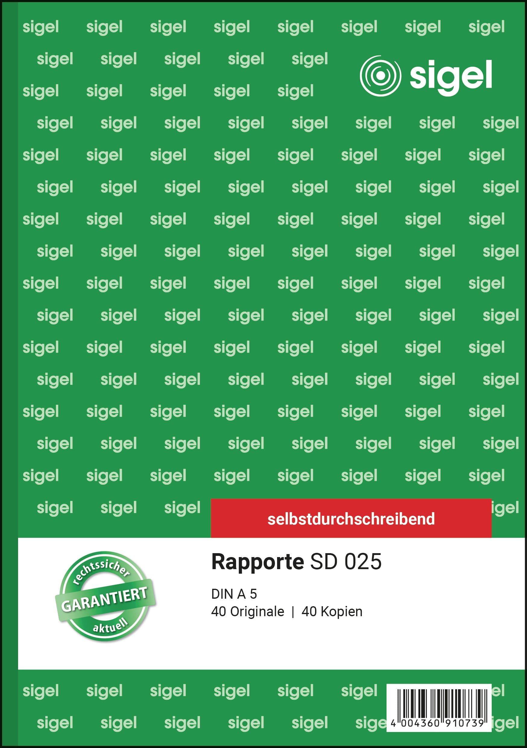 Sigel Forms – rapporte A5 Carbonless Copying, 2 x 40 Sheets Pack of 1