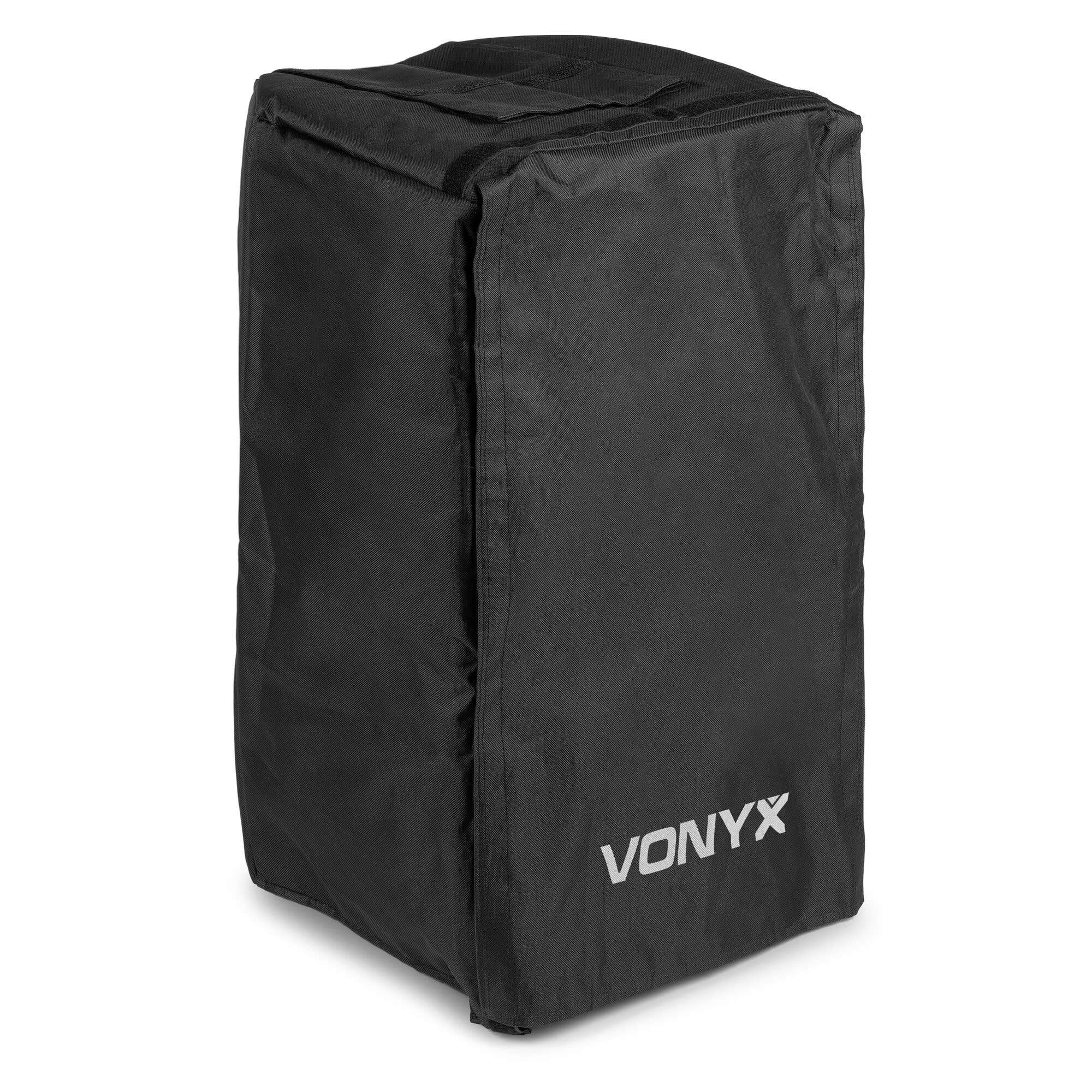 Vonyx SCVD15 Estuche Protector para Altavoz VD715, Nailon Impermeable con Solapas de Acceso y Espacio para Accesorios – Funda Resistente para Exteriores y Transporte Seguro