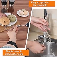 Vista 4 de Batidora de mano eléctrica con varillas Batidora de huevos recargable inalámbrica de mano con 2 cabezas de mezcla de acero inoxidable Batidora