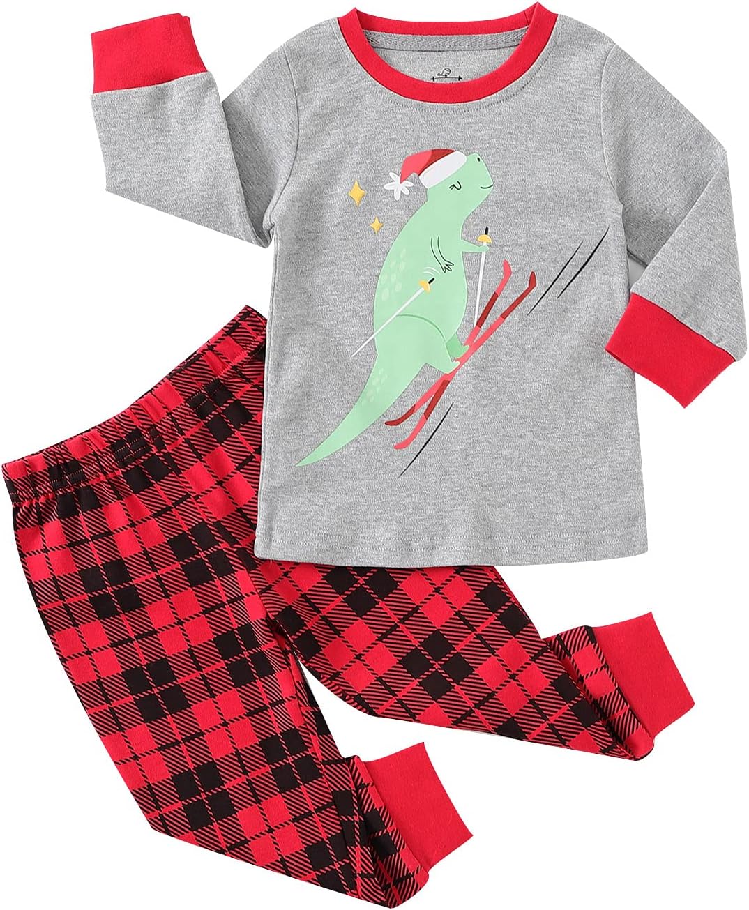 Zanie KidsBoys Girls Pajama Set 100% Cotton Sleepwear Top and Pants Long Sleeve Spring Autumn Winter