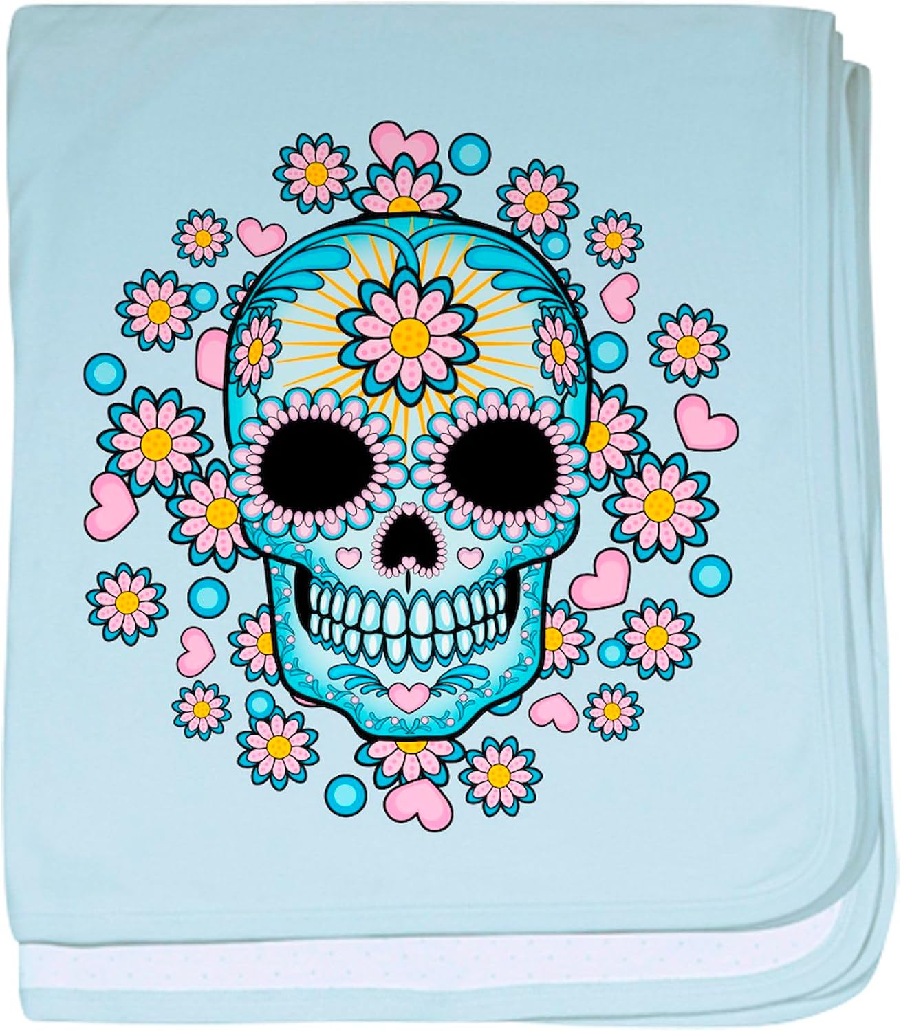 CafePress Colorful Sugar Skull Baby Blanket, Super Soft Newborn Swaddle