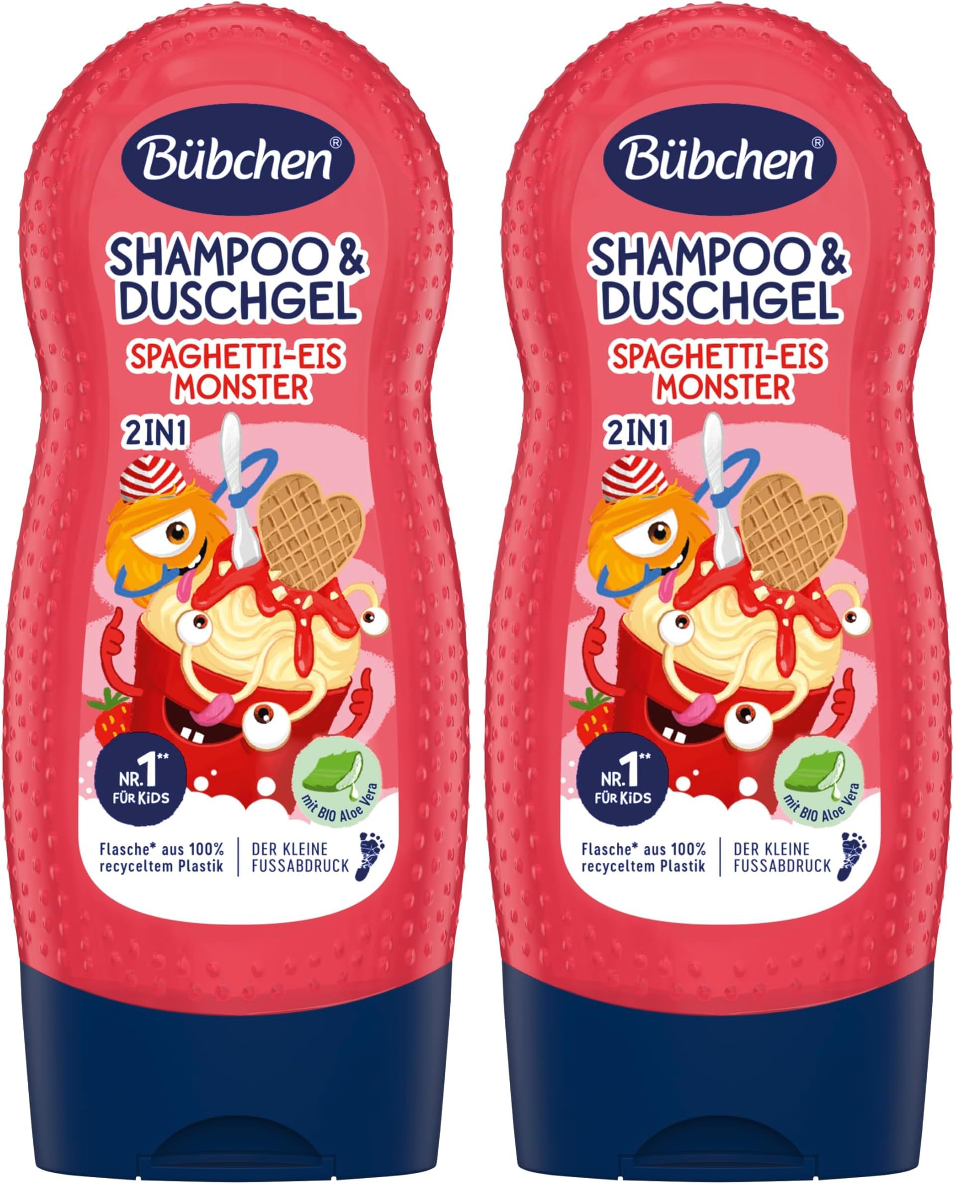 Bübchen Shampoo & Duschgel Spaghetti-Eis-Monster, 230ml (Packung mit 2)