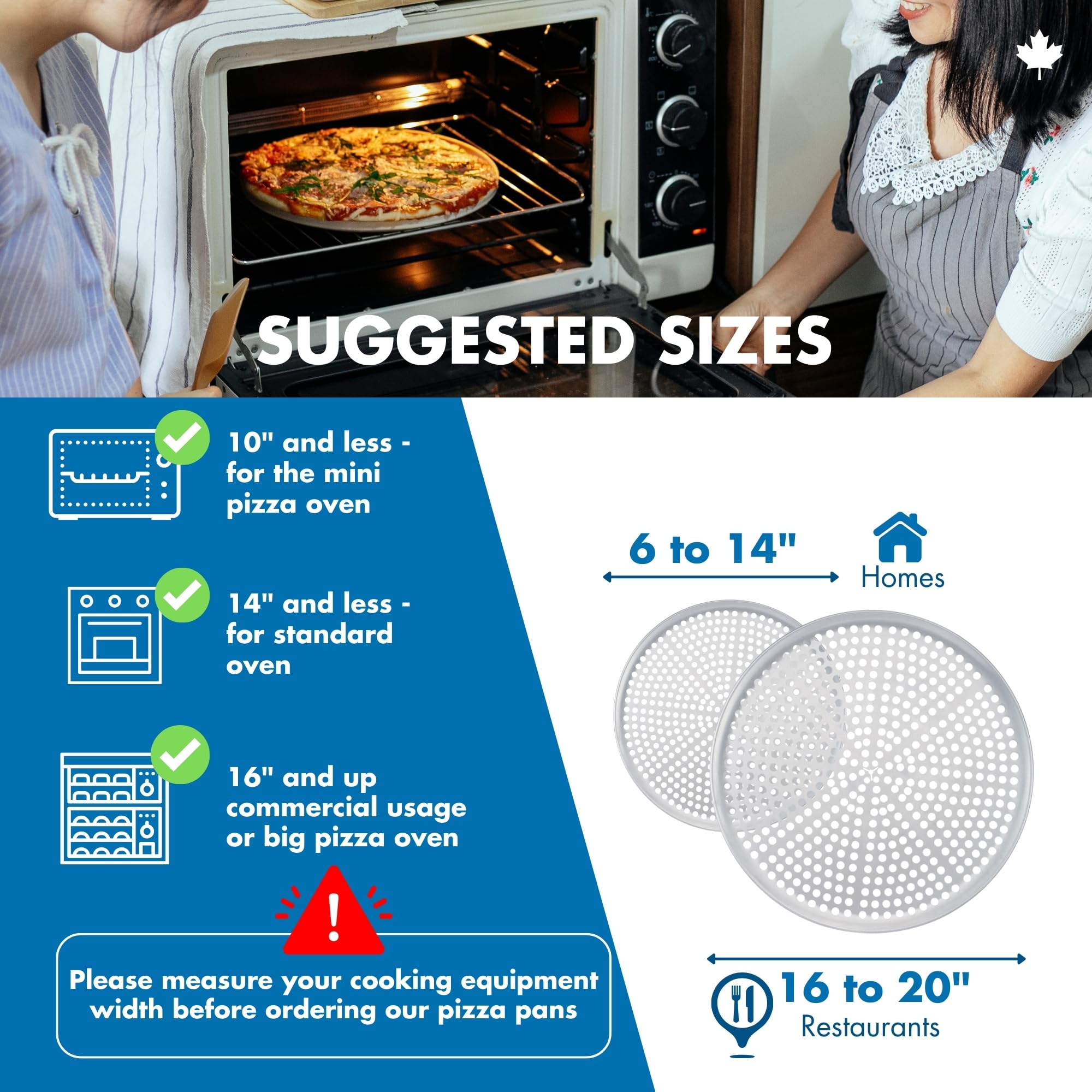Norjac Pizzablech mit Löchern, 45,7 cm, 2 Stück, Aluminium-Pfannen für den Ofen, rund, rostfrei und robust, perforiertes Backblech für knusprige Kruste