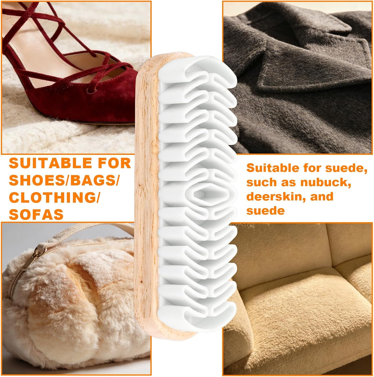 Suede Shoes Brush with Eraser, Durable Rubber Suede Cleaner Brush Portable Cleaning Accessories for Boots Bags Purse Jacket Sofa Nubuck