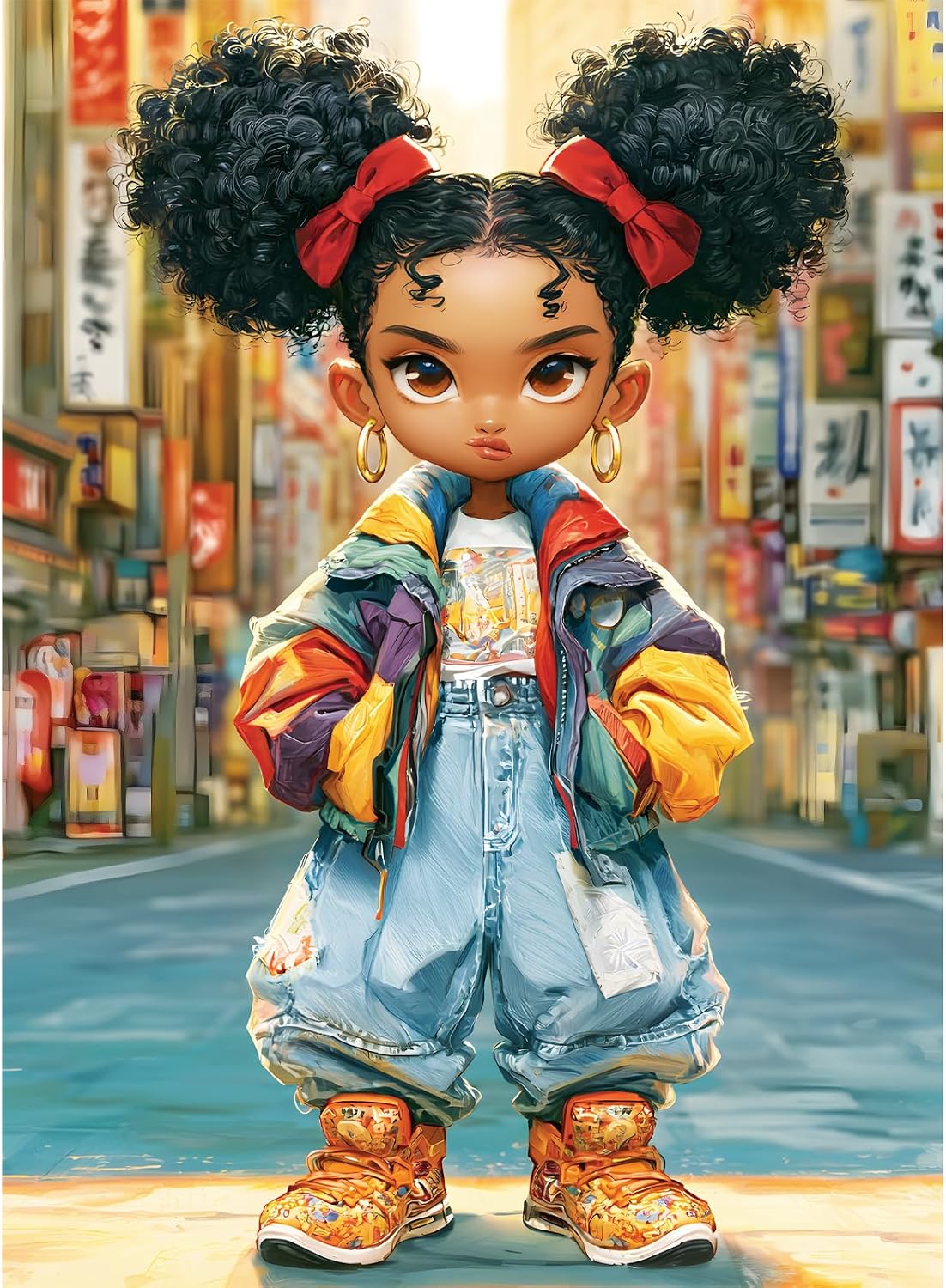 Jigsaw Puzzle for Adults 300 Pieces, Cute African American Girl Puzzle