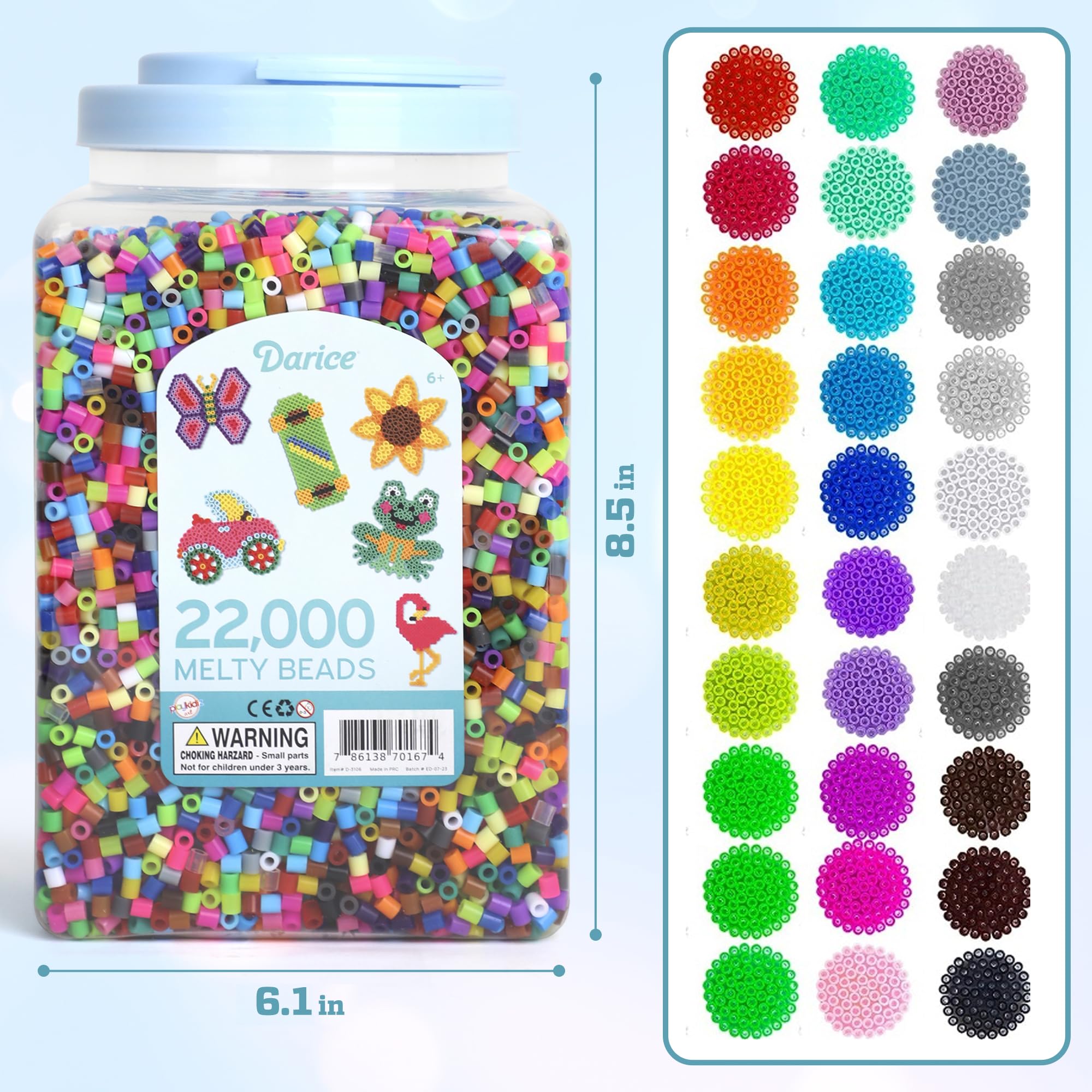 Darice Fuse Beads, Bulk Assorted Multicolor Melty Beads for Kids Crafts, Big Bucket of 22000 pcs - Image 4