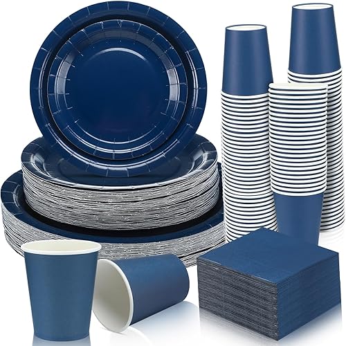 Juego de vajilla desechable de 250 piezas, decoración de fiesta de despedida de soltera, platos de papel desechables vintage y servilletas para