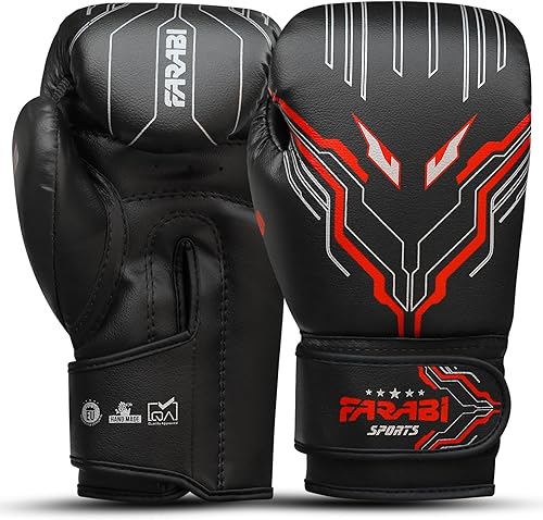 Miniatura 7 de Farabi Sports Guantes de boxeo para niños y niñas, guantes de kickboxing de 6 onzas para jóvenes, guantes de boxeo junior para MMA, Muay Thai,