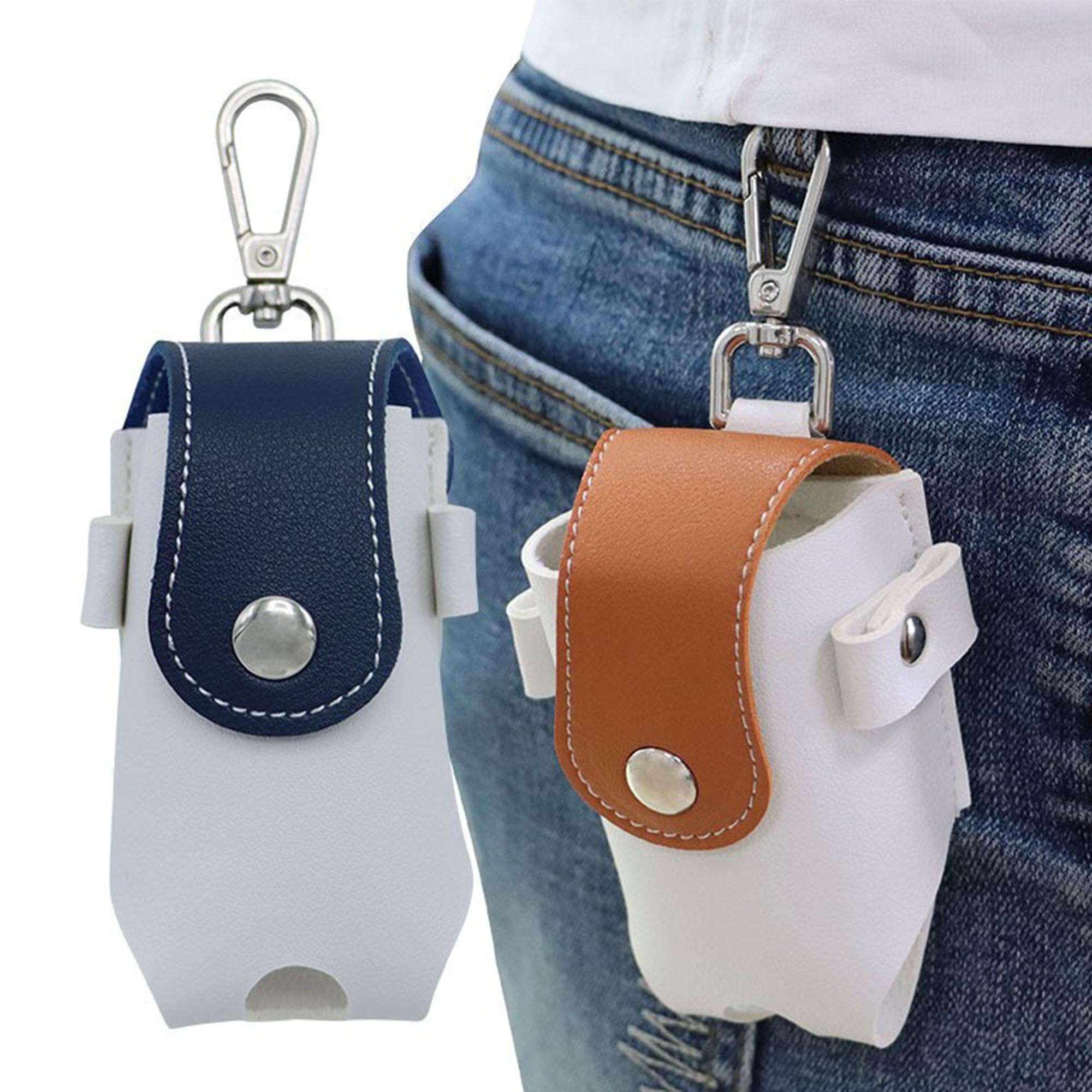Marsupio in pelle per palline da golf, mini borsa protettiva per palloni da golf, borsa da golf con clip sospesa, per allenamento di golf, tempo libero