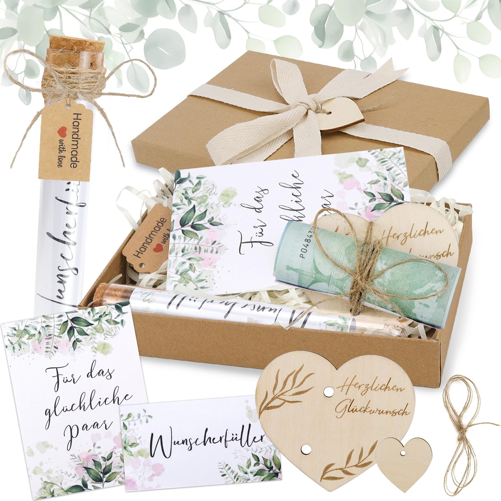 Hochzeits Geldgeschenk Box Aus Holz - Elegante Geschenkbox Mit Trockenblumen