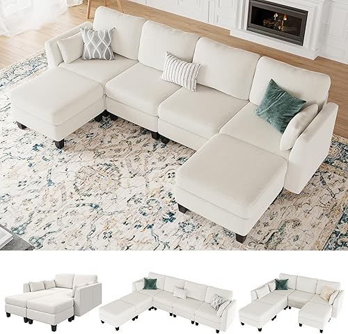 Sofá modular seccional, sofá convertible en forma de U con espuma viscoelástica de alta densidad, moderno sofá modular en forma de U, sofá modular