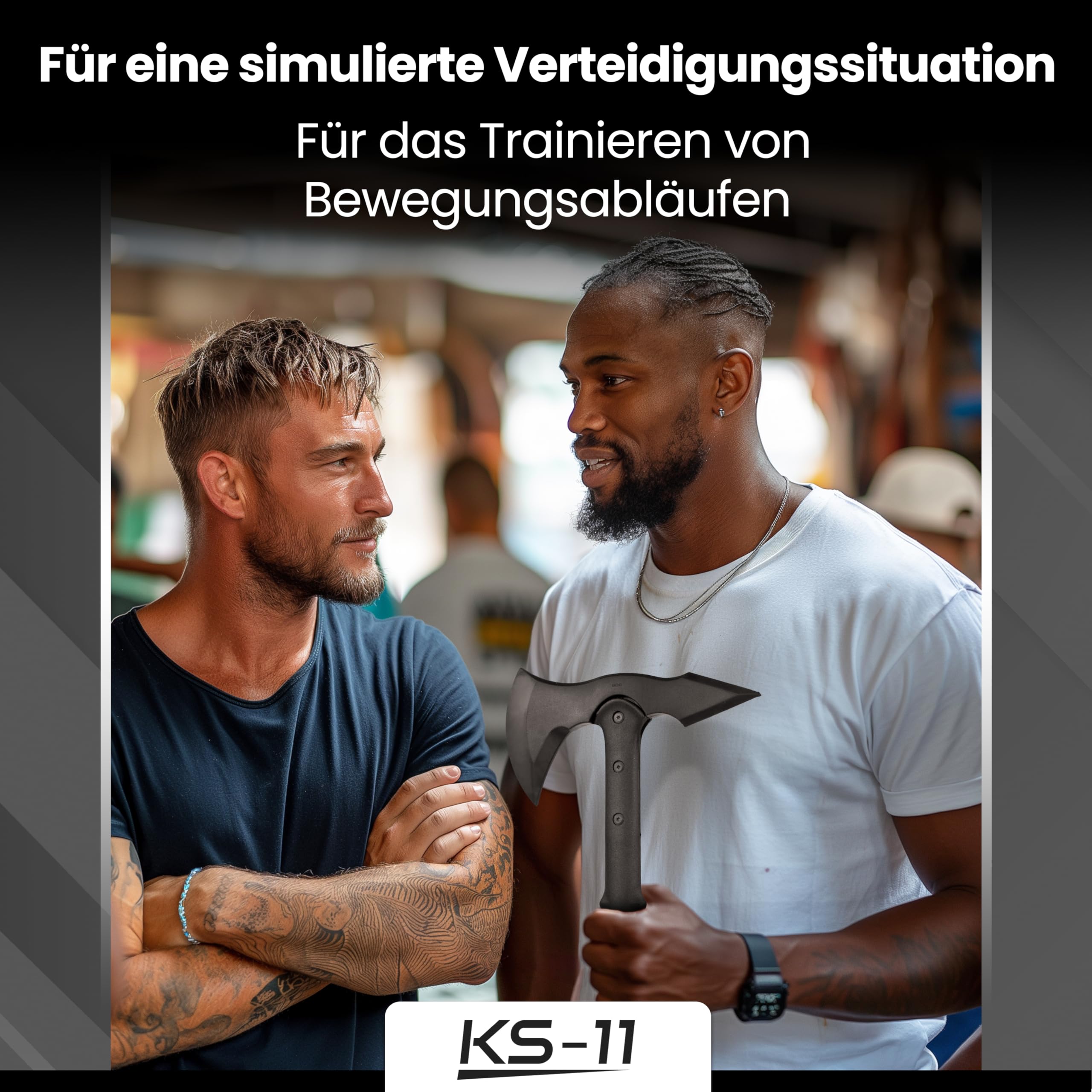 KS-11 Trainingsaxt stabile Gummiausführung - Axt aus Gummi Tomahawk - Wurfaxt Beil, schwarz