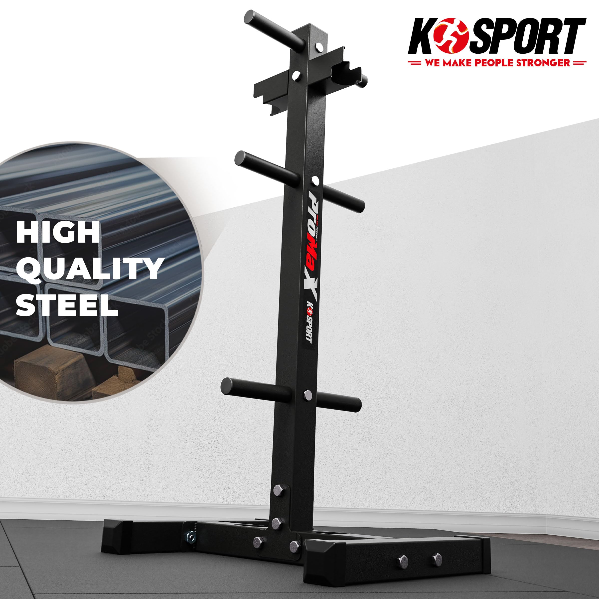 K-Sport: Hantelständer I Hantelscheibenständer I Hantelbaum I Scheibenaufnahme: 30mm I Gewichtsablage I Gewichtsänder mit 6 Stangen I Belastbar bis 300kg