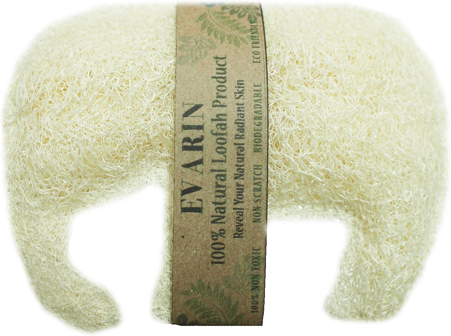 EVARIN Elephant Natural Loofah Pad Exfoliating Shower Bath Scrubber Multipurpose Body Spa Kitchen Cleaning Camping for Men and Women Eco Friendly Pack of 1