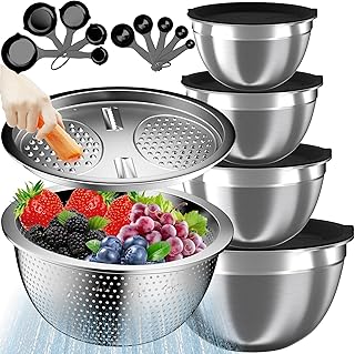 Mixing Bowls with Lids Set, 16PCS Stainless Steel Mixing Bowls,Nesting S...