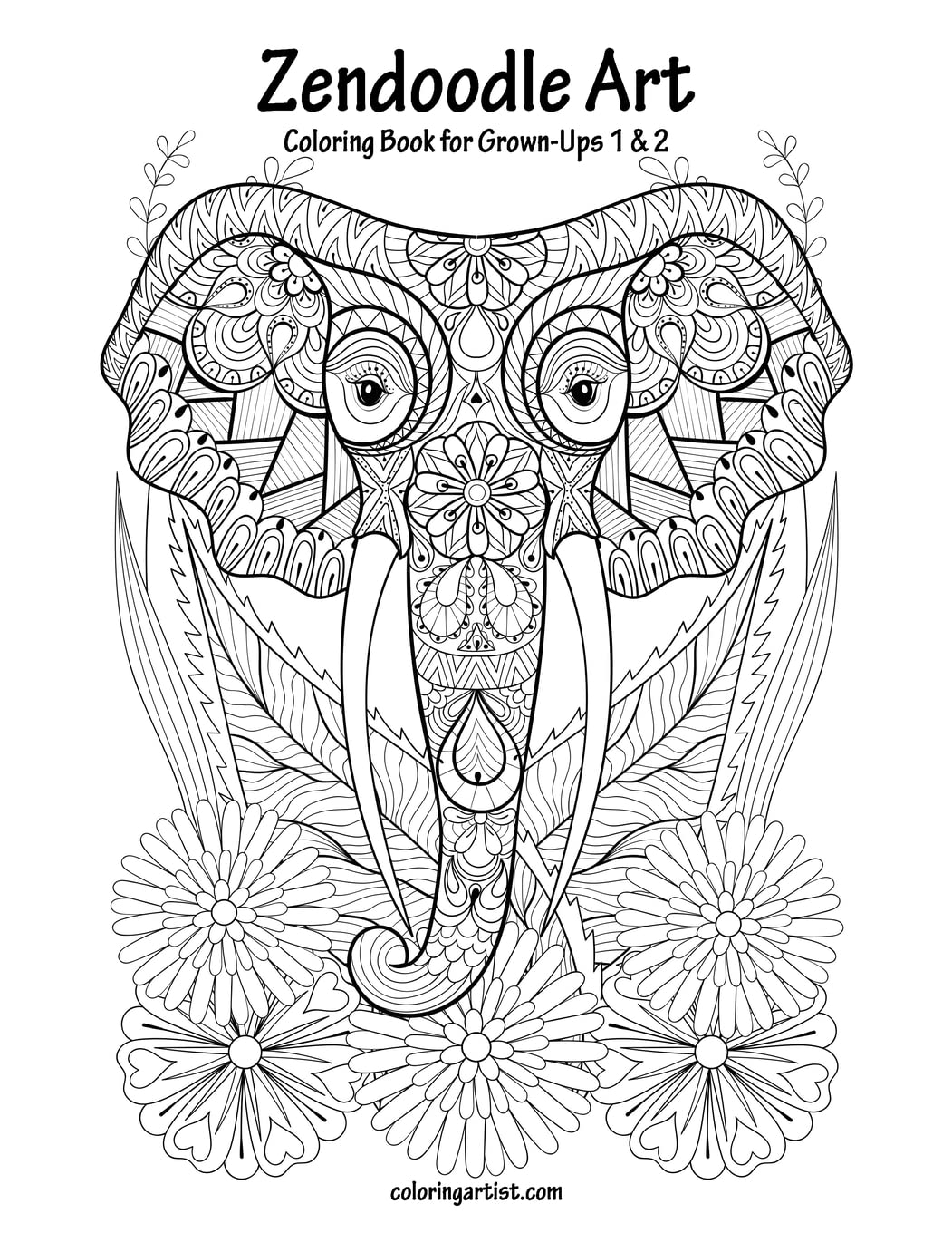 Zendoodle Art Coloring Book for Grown-Ups 1 & 2